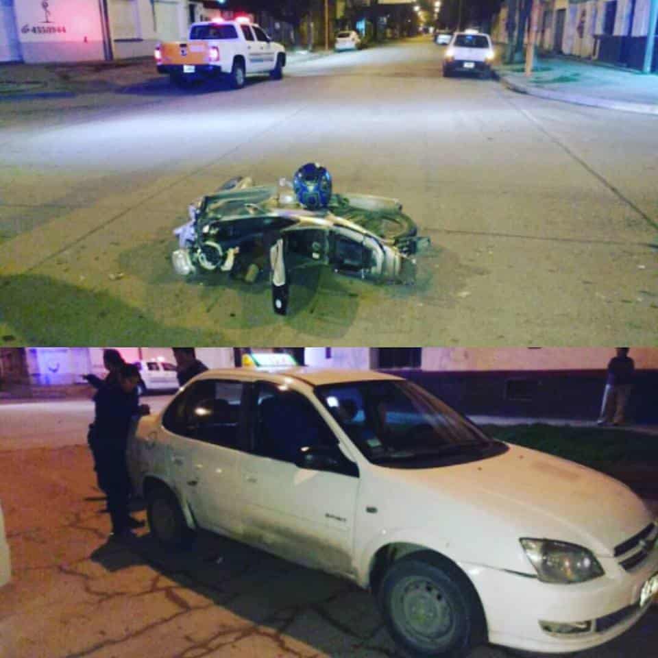 Motociclista herido tras chocar con un taxi