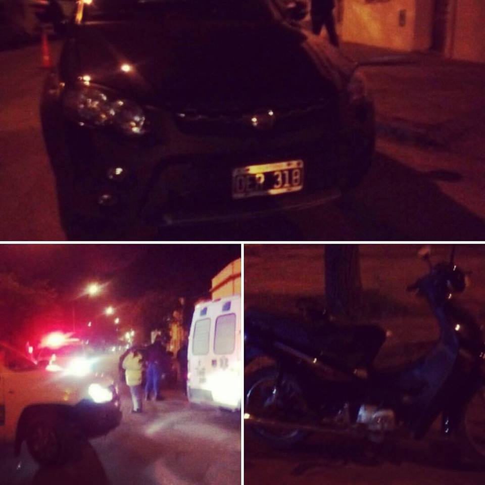 Accidente entre moto y auto