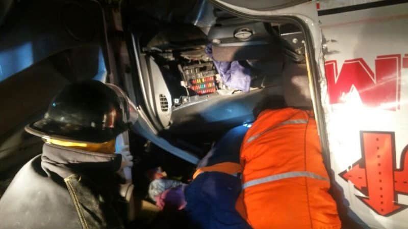 Choque entre camion y tren en ruta 51