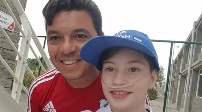 Thiago cumplió su sueño y visitó a sus ídolos de River