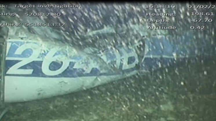 La primera foto de los restos del avión que llevaba a Emiliano Sala