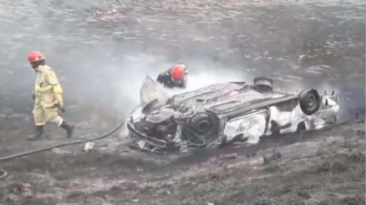 Volcó y murió calcinada en la Ruta 51