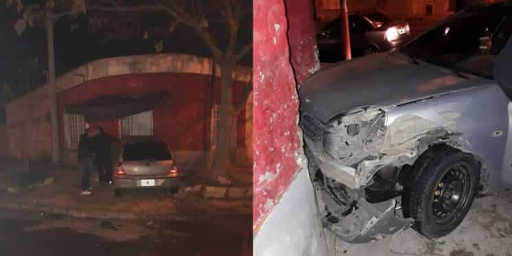 Un auto terminó contra una casa