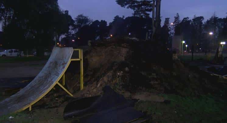 Otra vez prendieron fuego la pista de BMX en el parque