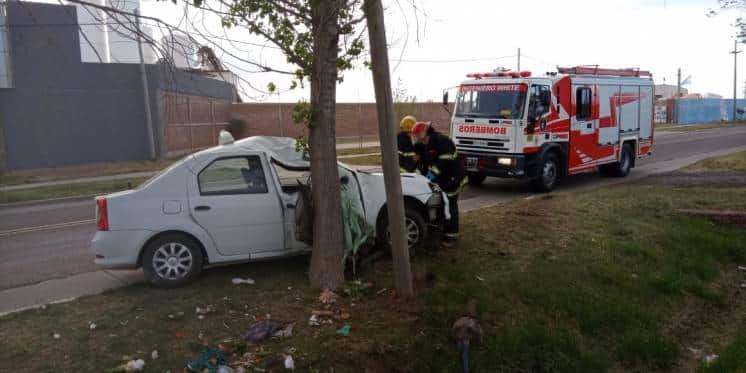 Un taxista que manejaba borracho chocó contra un árbol