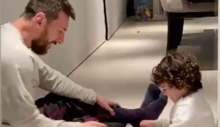 Antonella Roccuzzo grabó el más tierno video de Messi jugando con su hijo Ciro