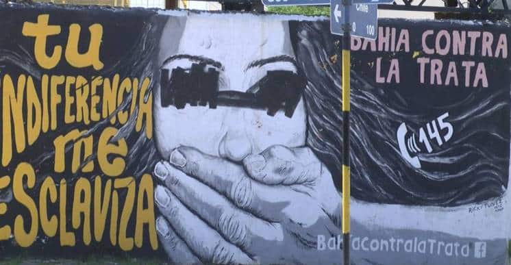 Un mural contra la trata sufrió el vandalismo