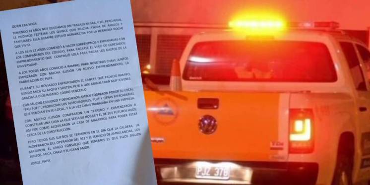 Causa 911: la emotiva carta del papá de una de las víctimas por monóxido