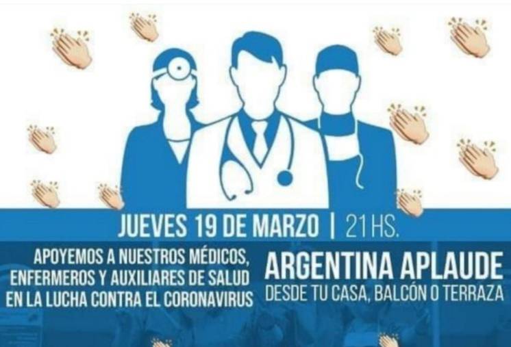 Coronavirus en Argentina: convocan a un aplauso masivo en apoyo a los profesionales de la salud