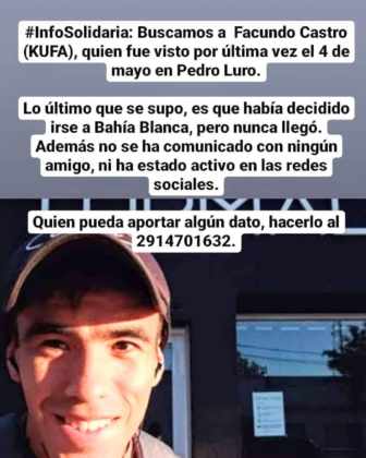 Pedro Luro: Buscan a un joven que viajaba a Bahía y nunca llegó a destino
