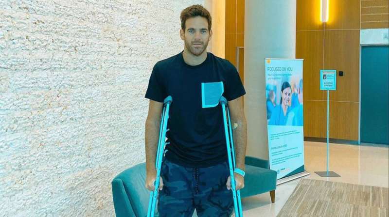 Juan Martín del Potro empezó la rehabilitación tras operarse por tercera vez de la rodilla derecha