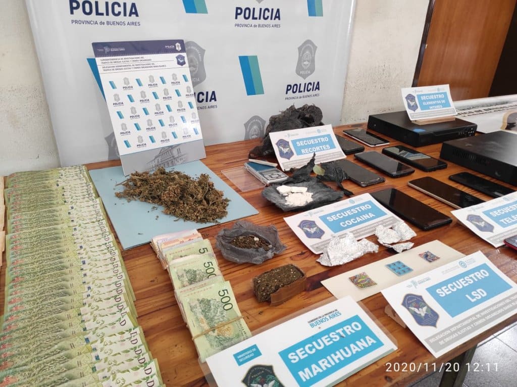 Detenido con cocaína, marihuana y LSD