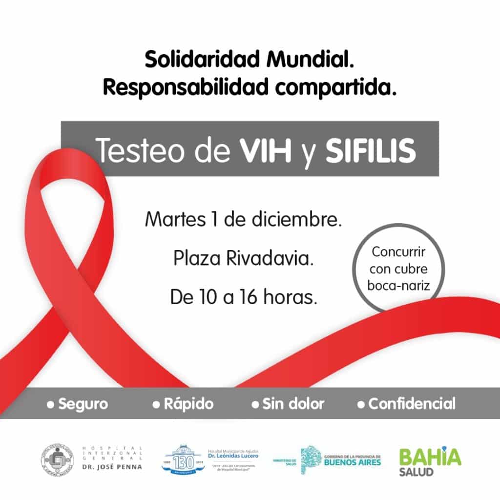 Jornada de testeo de VIH y Sífilis en la plaza Rivadavia