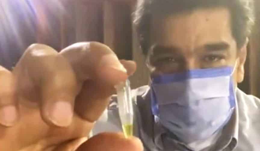 Sin mostrar pruebas científicas, Maduro presentó una “molécula” que “elimina 100% el coronavirus”