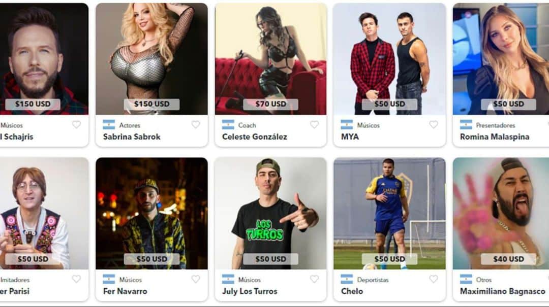 Una app vende en dólares saludos de famosos: ¿quiénes son y cuánto cobran?