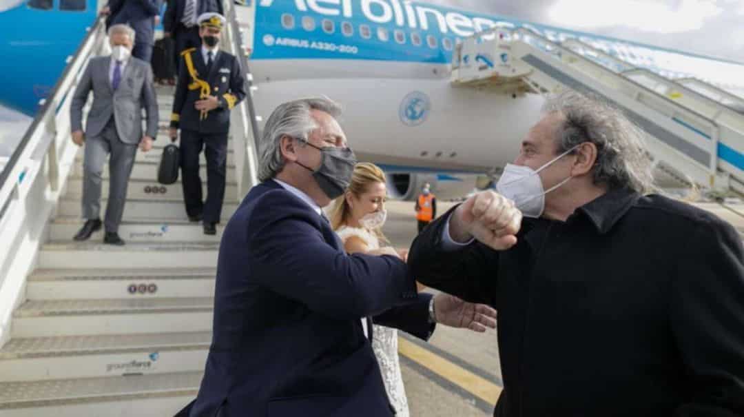 Alberto Fernández llegó a Madrid para continuar su gira europea en busca de apoyos en la renegociación de la deuda con el FMI