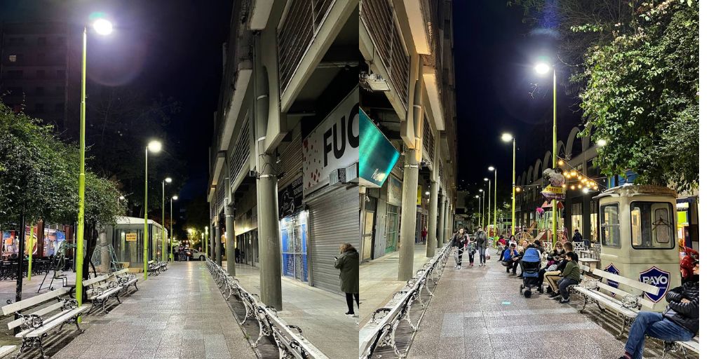 Peatonal Drago incorporó iluminación con tecnología Led