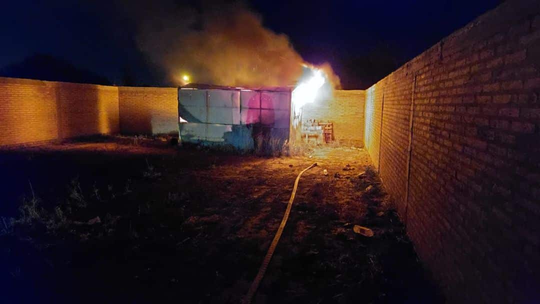 Fuego en un obrador