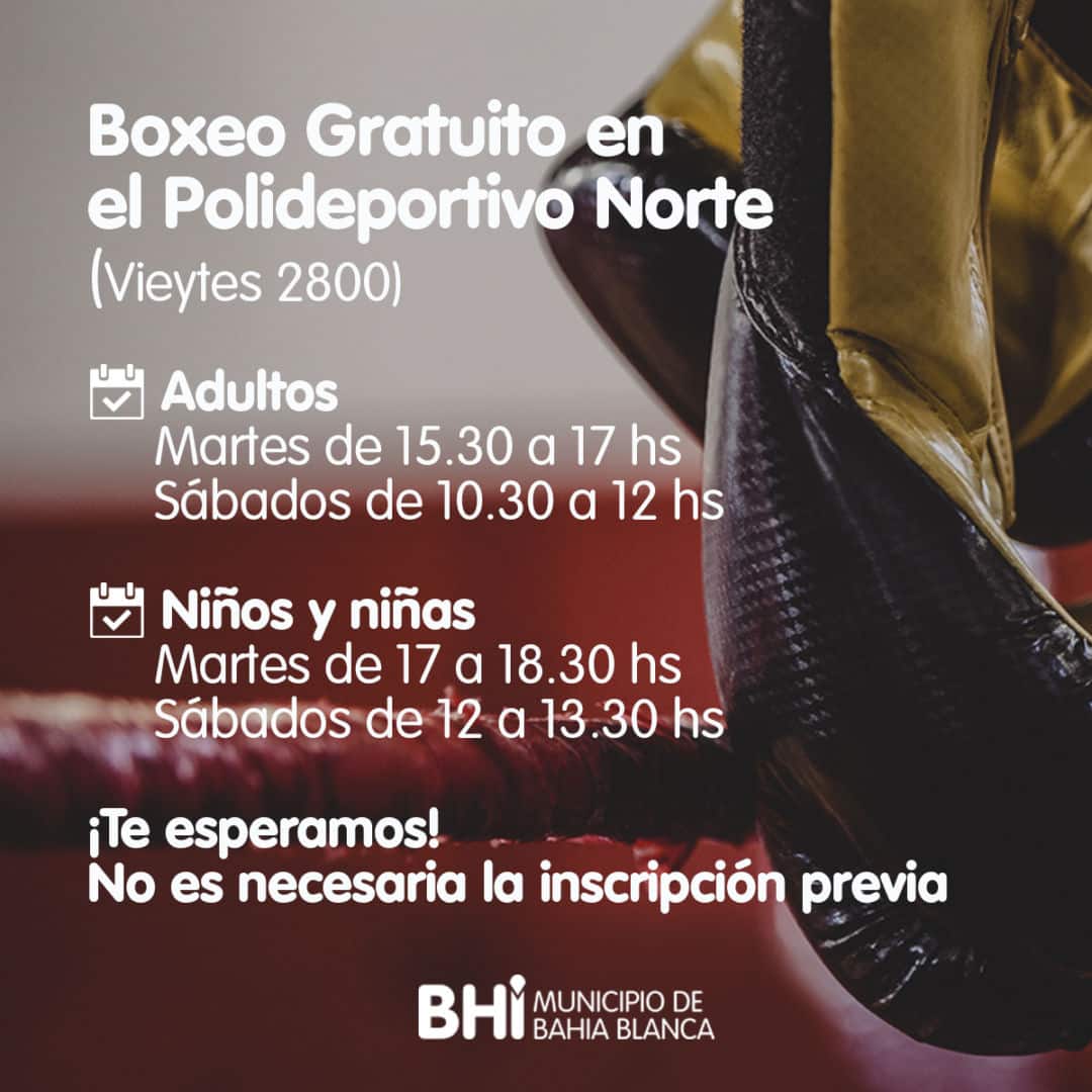 Boxeo gratuito en el Polideportivo Norte