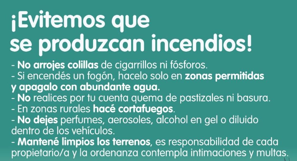 Recomendaciones para la prevención de incendios