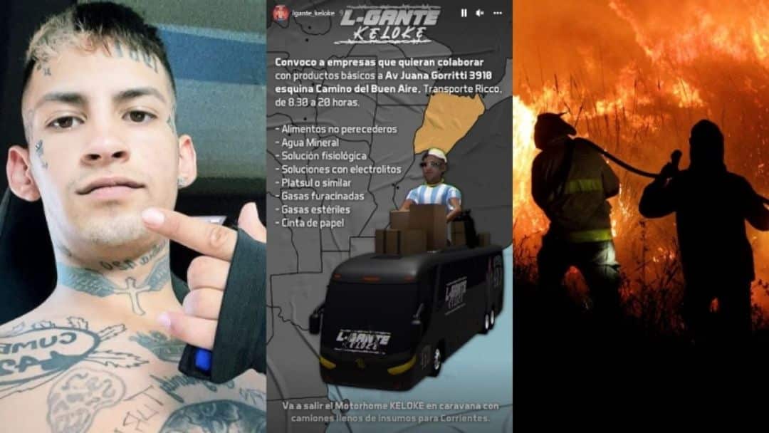 La movida solidaria de L-Gante en medio de la catástrofe por los incendios en Corrientes: “Convoco a empresas que quieran colaborar”