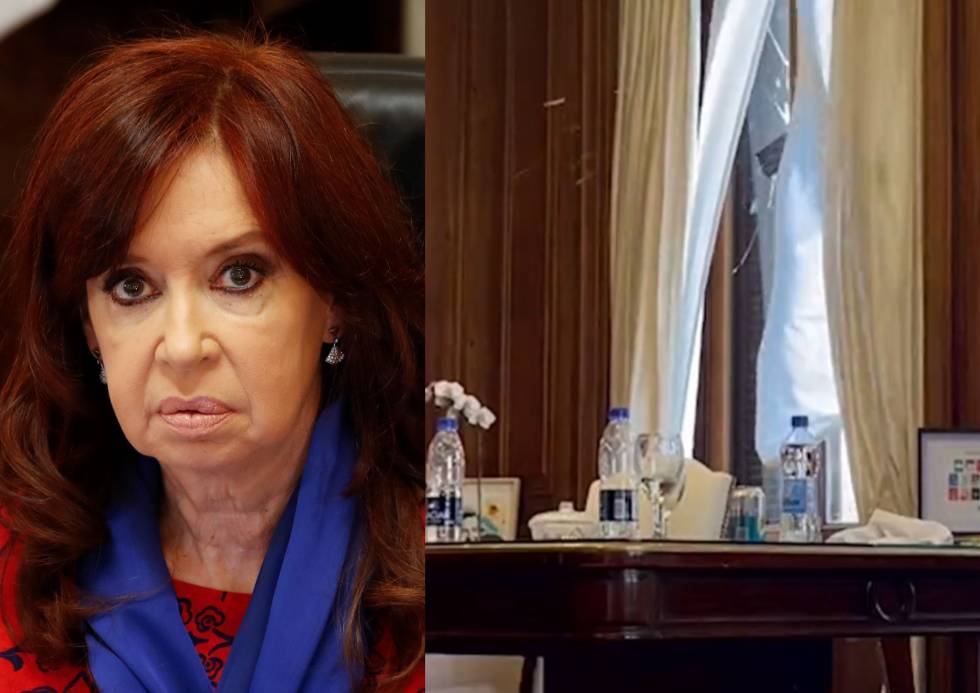 Cristina Kirchner mostró cómo rompieron su despacho y criticó al FMI: “Son políticas de hambre”