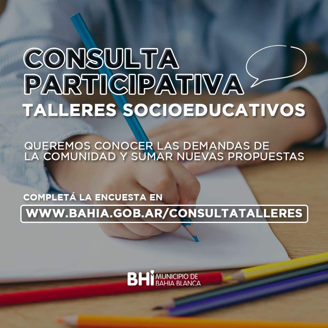 Talleres socioeducativos – últimos días para participar de la consulta participativa