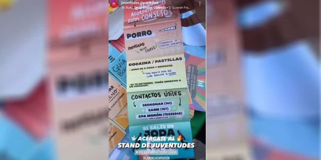 “Cocaína, tomá poquito”: el insólito consejo del municipio de Morón que generó repudio