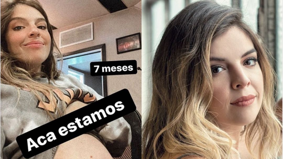 Dalma Maradona mostró su pancita de embarazada mientras trabaja: “Acá estamos”