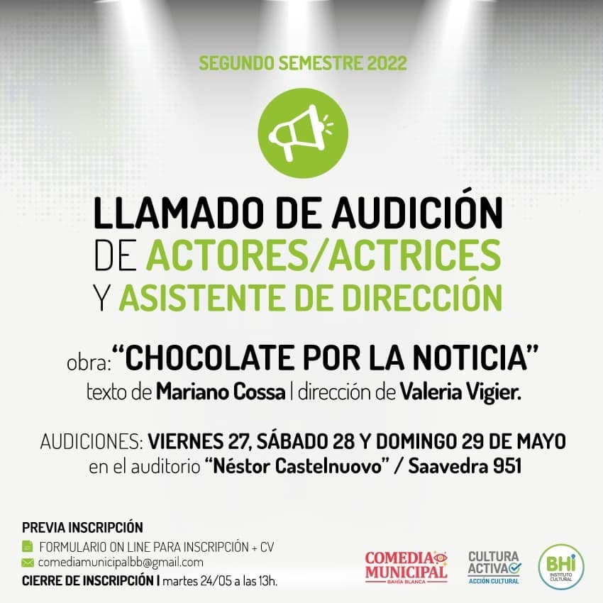 Comedia Municipal segundo semestre 2022 – abiertas las inscripciones para audicionar