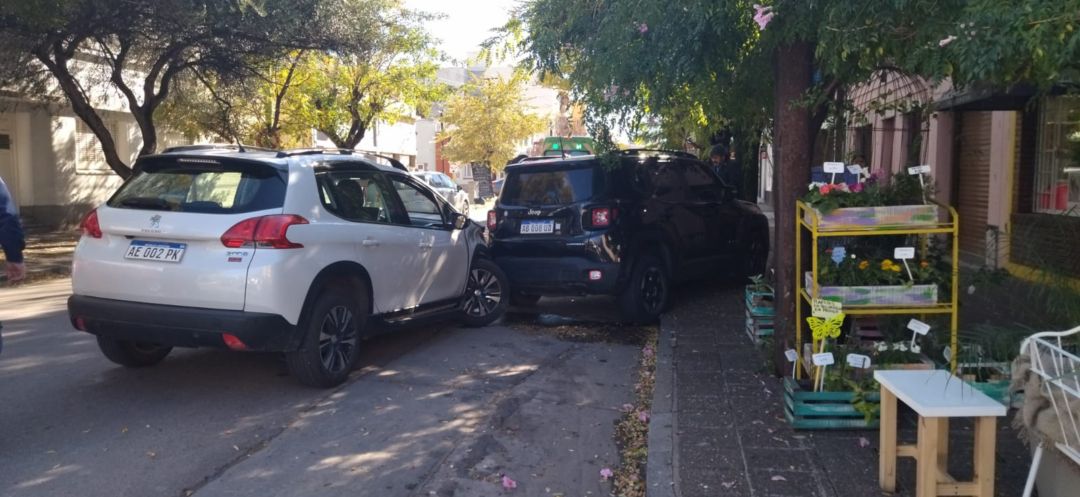 Chocó una camioneta y la hizo subir sobre la vereda