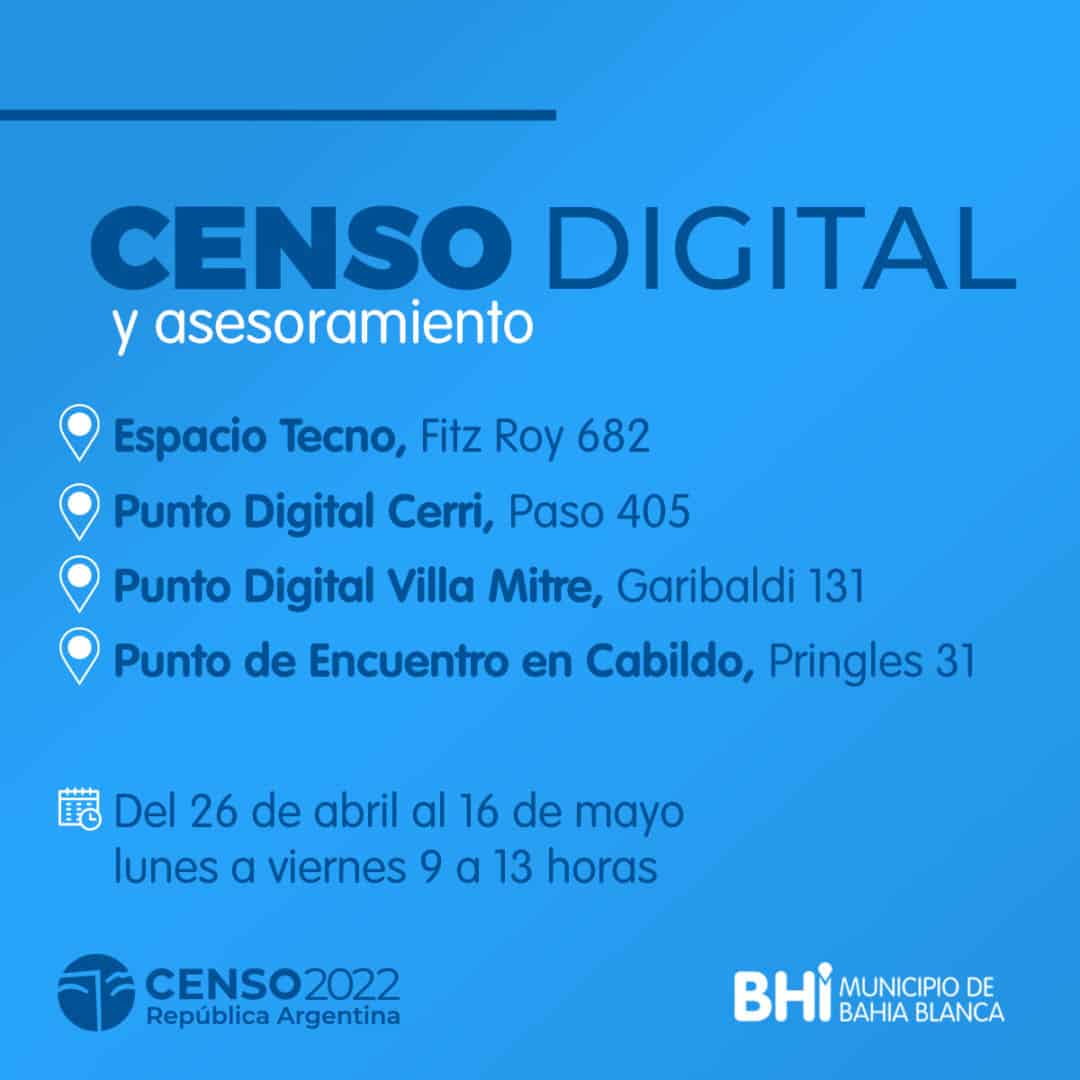 Puntos de encuentro para realizar el censo digital y asesoramiento