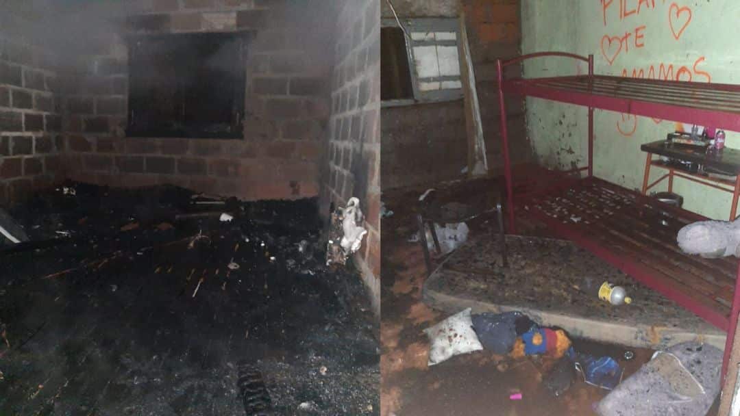 Un incendio destruyó las habitaciones de una vivienda