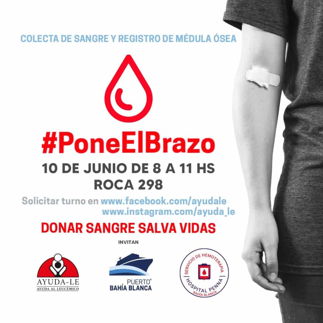 “Pone el brazo”: campaña de donación de sangre y registro de médula ósea