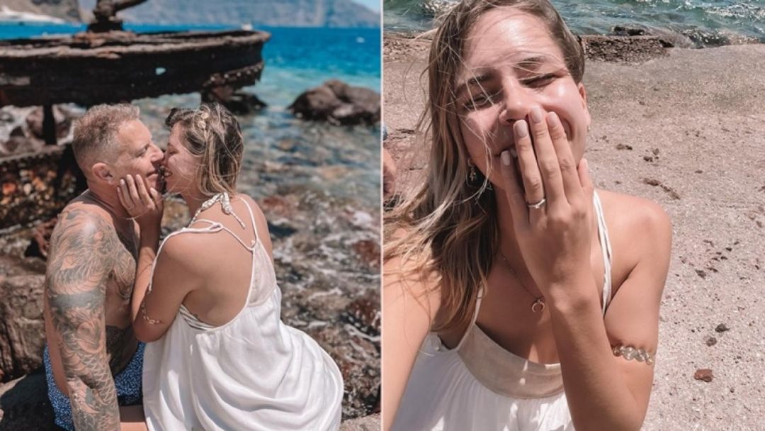 Alejandro Fantino le propuso casamiento a Coni Mosqueira a orillas del mar en Grecia: “El corazón me explota de felicidad”
