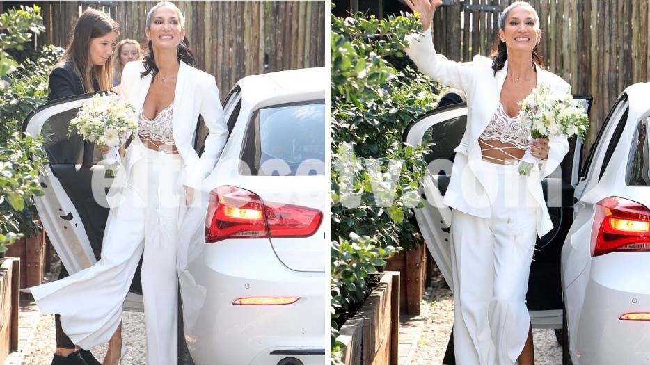 El casamiento de Silvina Escudero: las fotos de su llegada al Civil con un look muy sensual