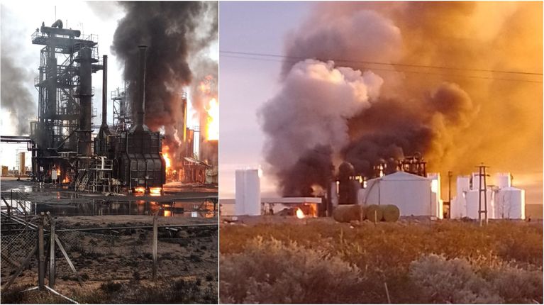 Explotó una refinería en Neuquén y murieron tres operarios: los bomberos no logran controlar el incendio
