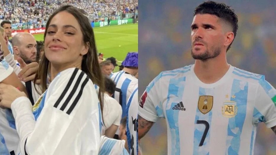 Tini Stoessel visitó a Rodrigo de Paul en la concentración, en la previa al partido con Polonia