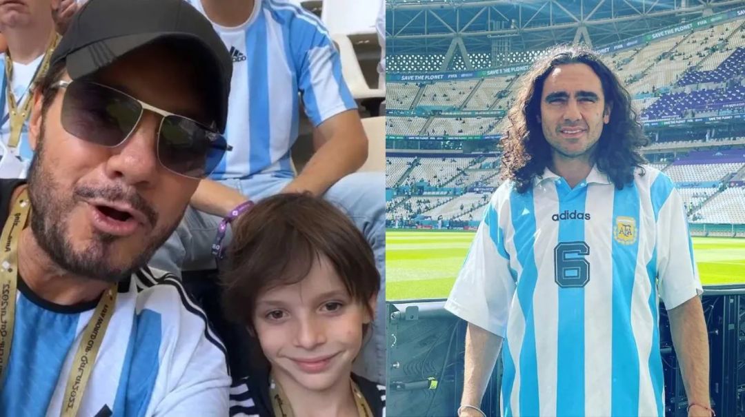 Juan Pablo Sorín, Marcelo Tinelli y Mar Tarrés, la fiesta de los famosos en el debut de la Argentina en Qatar