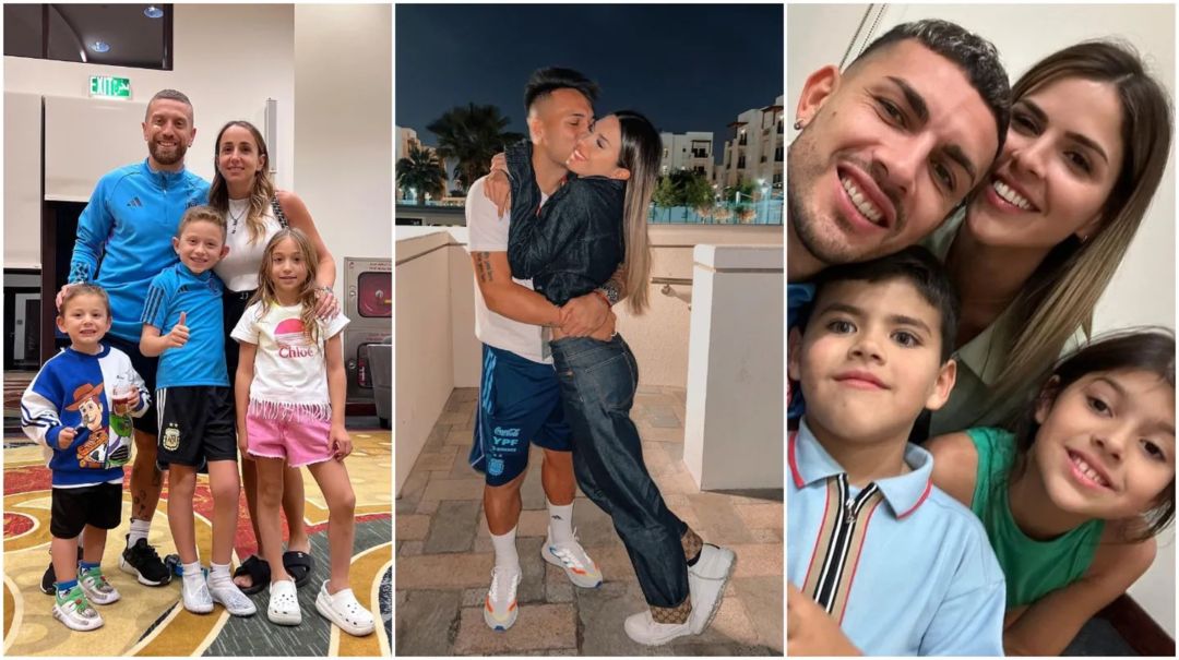 Reencuentros, risas y fotos en redes: la visita de las familias a los jugadores argentinos en la concentración