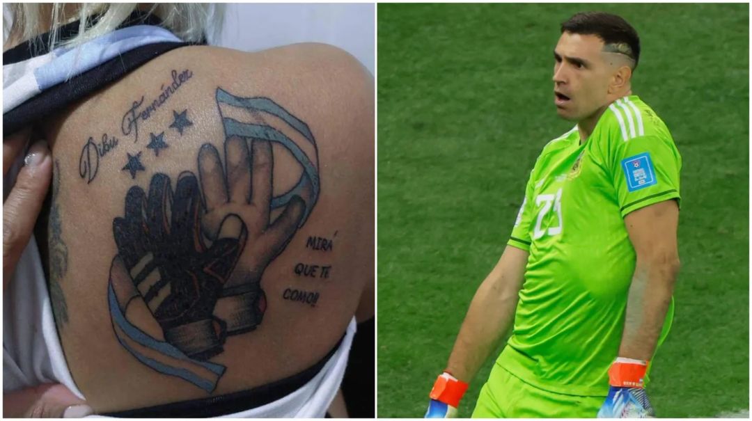 La chica del tatuaje de “Dibu Fernández” corrigió el error y mostró cómo quedó su homenaje al arquero campeón