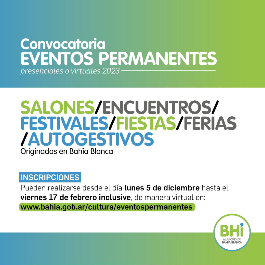 Convocatoria abierta para eventos permanentes 2023