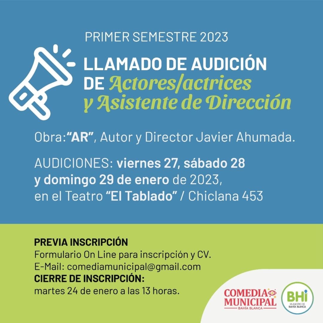 Comedia Municipal 2023 – convocatoria para audiciones