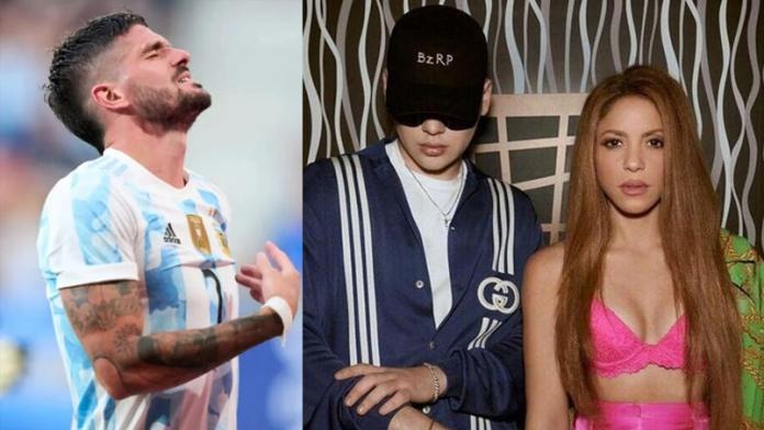 De Paul felicitó a Bizarrap por su tema con Shakira, recibió un aluvión de críticas y borró el mensaje