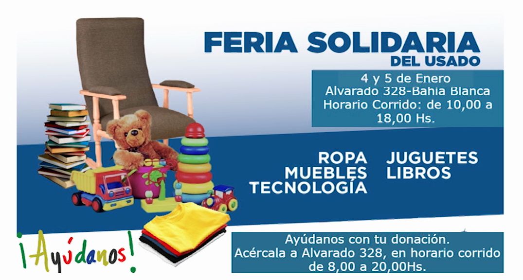 Feria solidaria del usado para ayudar a merenderos y comedores comunitarios