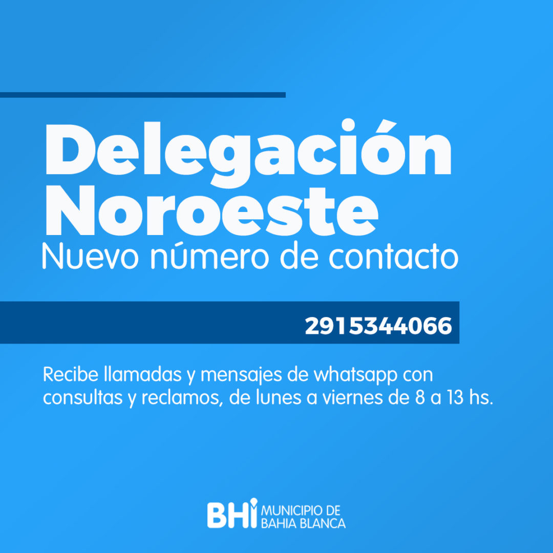 Nuevo número de contacto de la Delegación Noroeste