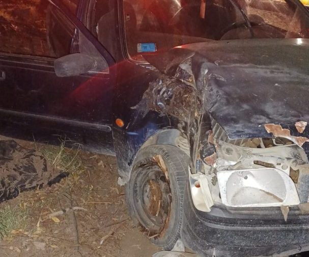 Perdió el control del auto y se chocó un árbol