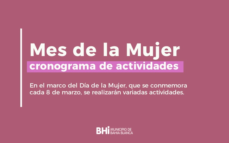 Mes de la Mujer en Bahía – cronograma de actividades