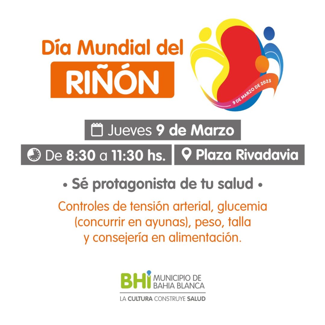 Día Mundial del Riñón: controles y consejería en Plaza Rivadavia