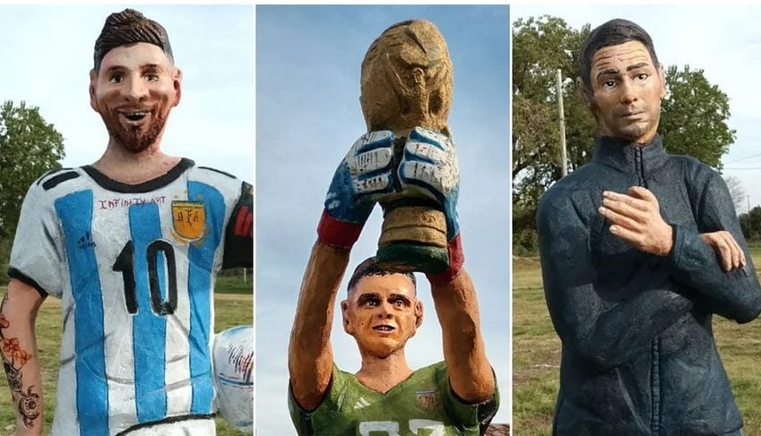 Las desopilantes estatuas de la Selección Argentina que causaron furor en las redes: “En la gloria”